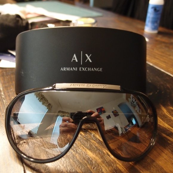 armani exchange ax shield/goggle sunglasses-unisex-mirrored.. - Picture 4 of 14